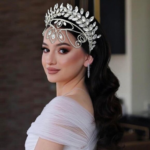 Rhinestone Wedding Headband Silver Bridal Headpiece Tiaras for Women main image 5